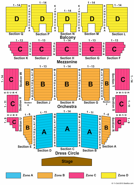 Duke Energy Center for the Performing Arts - Raleigh Memorial Auditorium (formerly Progress Energy Center) Seating Chart